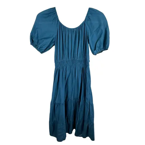 Vineyard Vines Vinyard Vines NWT Mallard Blue Lightweight Short Puff Sleeve Tiered Maxi Dress S