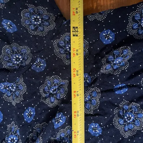 IZOD Anthropologie Maeve Boswell Blouse Blue V-Neck Balloon Sleeve Pullover Top 20W