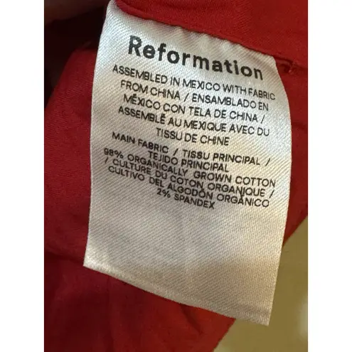 Reformations Adan Top Shirt‎ Women Lipstick Red Off the Shoulder Tube Size 6