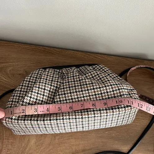 Bam Forever Houndstooth Frame Bag – Plaid Tweed Shoulder Purse Faux Leather Trim Black