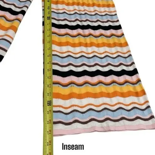 MaxMara Tenore Teouser Multicolor in Chevron Stripe Resort Travel Vacation XS Orange