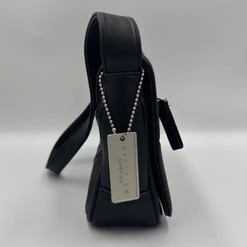 Reaction Kenneth Cole Black Leather Baguette Bag