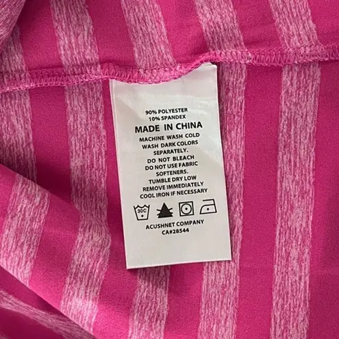 FootJoy Womens XS Rose Pink Tonal Melange Stripe Pullover Hoodie Jersey Golf