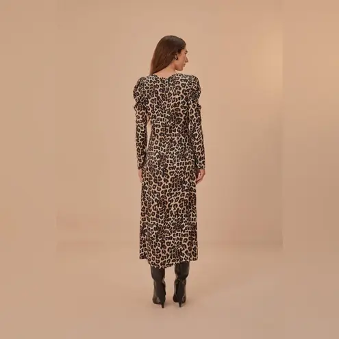 Farm Rio Cream Natural Skin Lenzing™ Ecovero™ Viscose Midi Dress, Small, $230