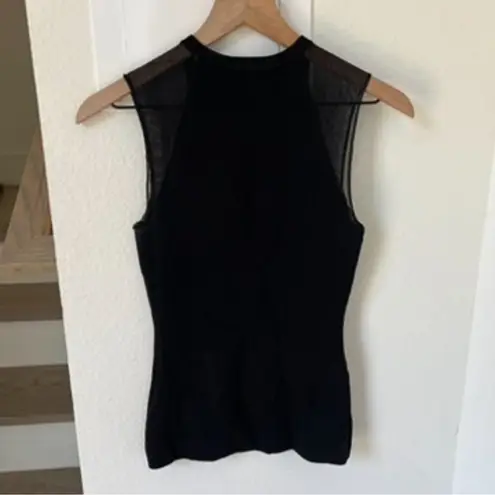 Reiss Lila Sleeveless Zip Neck Top in Black