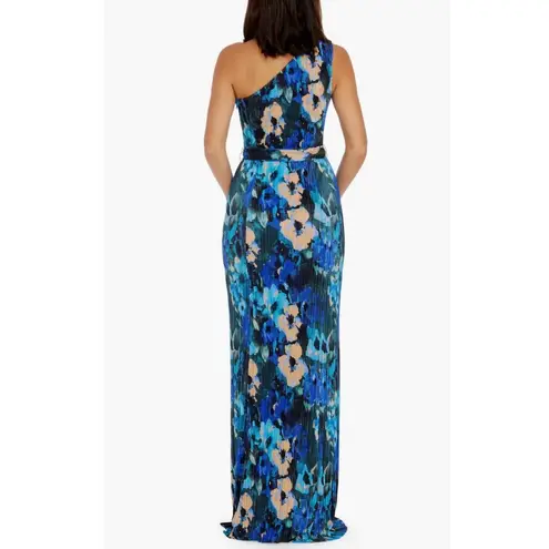 Dress the Population Bella Floral Gown Cobalt Multi Small