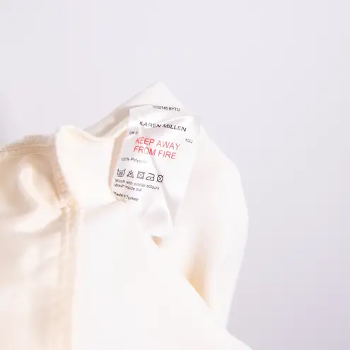 Karen Millen Women's Mid Rise Straight Leg Chiffon Trouser Pants White Ivory 4