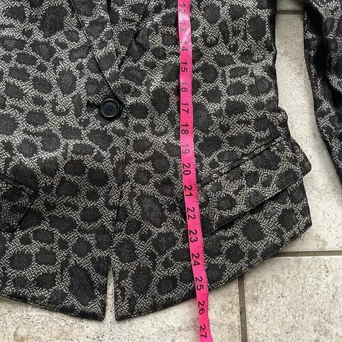 SMYTHE Film Fest Sharp Shoulder Blazer Metallic Leopard Gray Size 2