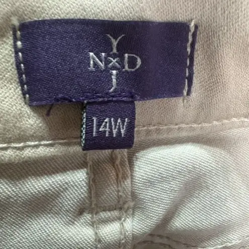 NYDJ Alina Legging Skinny Jeans Khaki Tan Color Size 14W