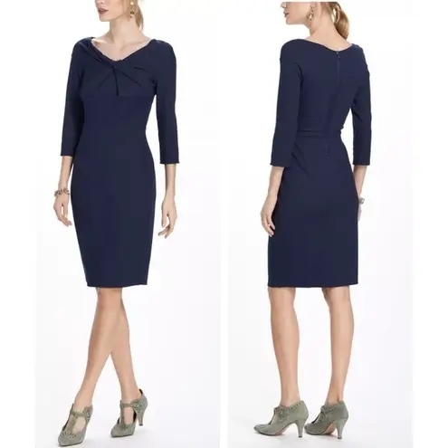Bailey 44 Anthropologie Navy Ina Boatneck 3/4 Sleeve Dress Size Small
