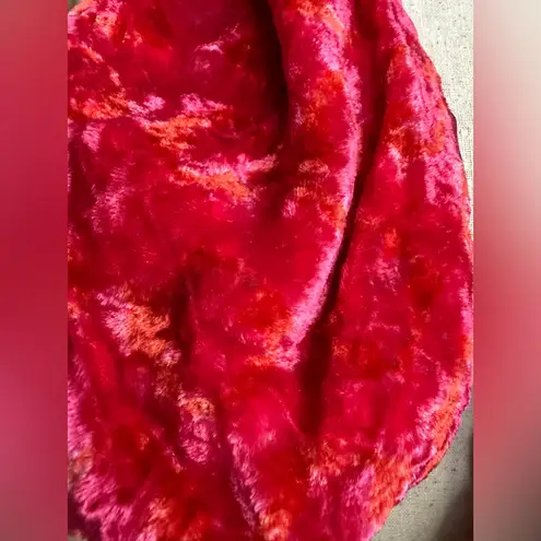 Roshanara Paris 90s Silk Velvet Scarf Raspberry Crushed Velvet Neck Wrap 41x6 Pink