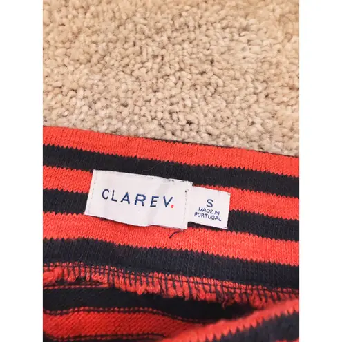 Clare V Le Tube Striped Midi Skirt Orange Black Small Artsy Academia Career Fall