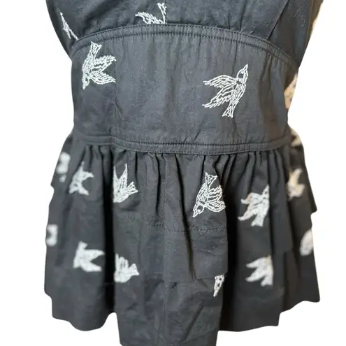 Girls From Savoy Anthropologie Black White Smocked Swallow Halter Top Size 4