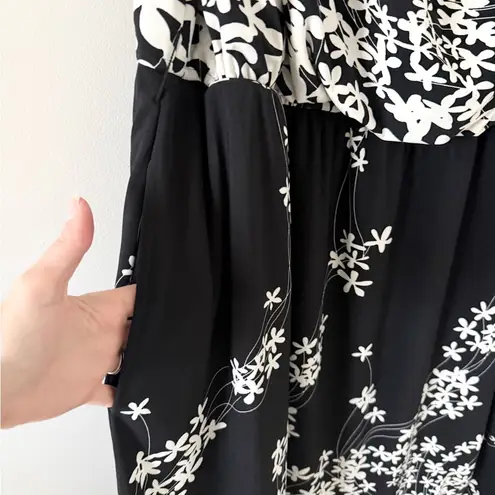 Eshakti Custom Dress in Dancing Petals Black & White Floral - Size CUSTOM