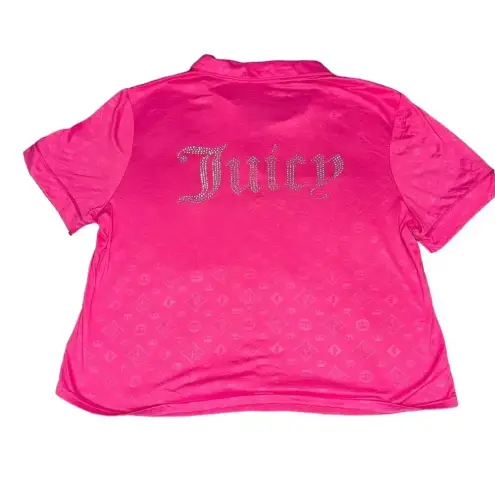 Juicy Couture  Women's XK Pink Short Sleeve Glitter Beaded Logo Pajama‎ Top