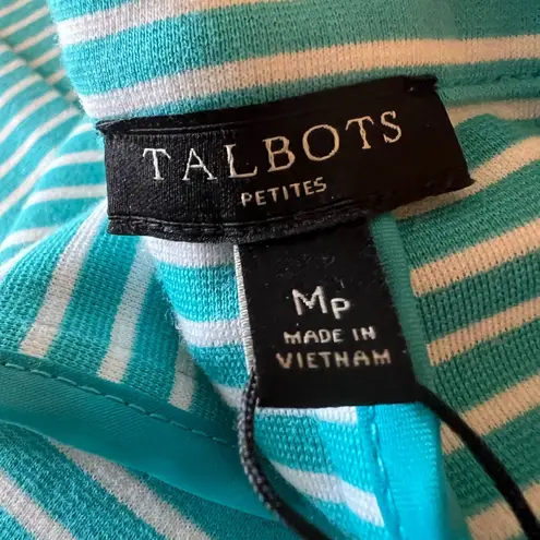 Talbots  Teal Blue Horizontal Stripe Blazer Jacket NWT Size MP Petite Medium PM