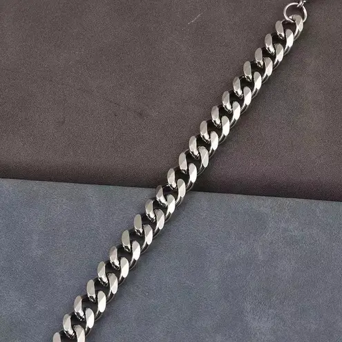 Link Chain Bracelet for Men Women Streetwear Unisex Hip Hop Style Silver