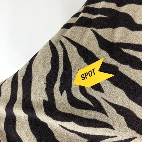 Leota Womens Perfect Wrap Zebra Safari Dress 3/4 Sleeve Beige Plus Size 1X