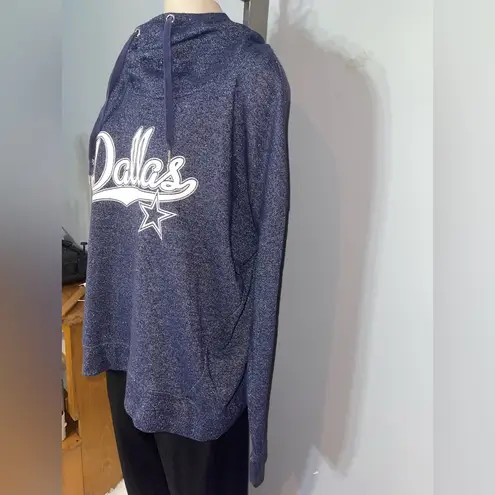 Dallas Cowboys woman’s blue silver metallic hoodie sweatshirt size large