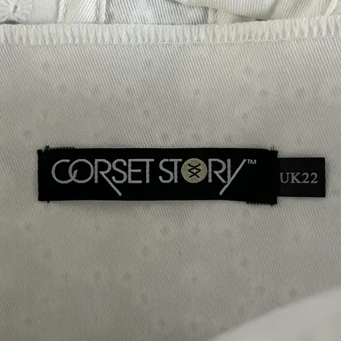 NWT Corset Story White Cotton Embroidery Anglaise Overbust with Gathered Bust Size undefined