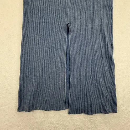 House of Harlow 1960 Ribbed Knit Maxi Skirt Blue Cotton Blend Womens Medium
