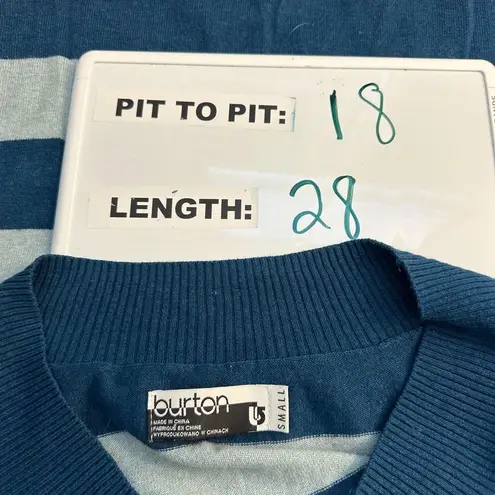 Burton Blue Stripe Wool Blend V Neck Sweater Women's Size Small