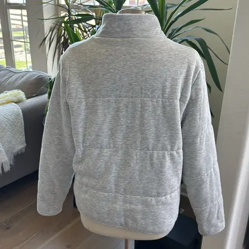 Three Dots Gray Puffer Jacket with Cozy Insulation