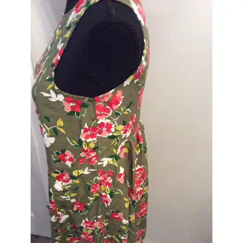 Green Sleeveless Floral Dress Womens DIP Size Small S Cottage Country NWOT