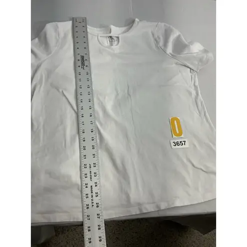 Womans. D & Co Essentials 1 X Short Sleeve Peekaboo T Shirt White Size 1X