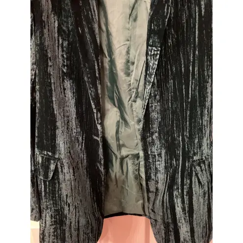 Buddy Love Heff Crushed Velvet Blazer in Dark Forest, size S Green