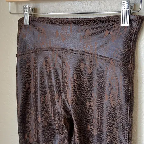 Spanx  brown faux leather snake skin leggings