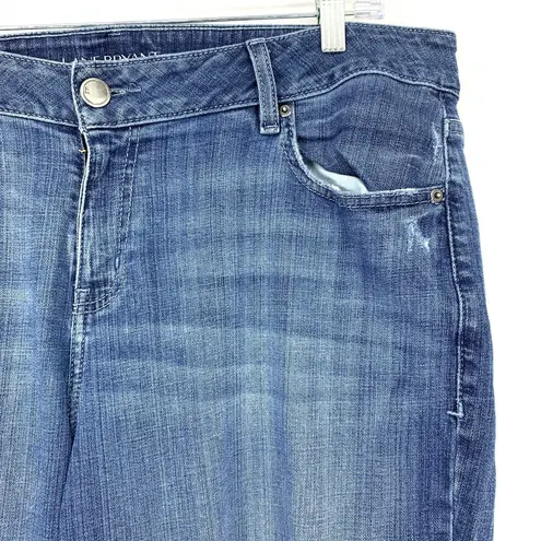 Lane Bryant  Jeans Women's Size 18 Mid Rise Distressed Straight Leg Stretch Blue