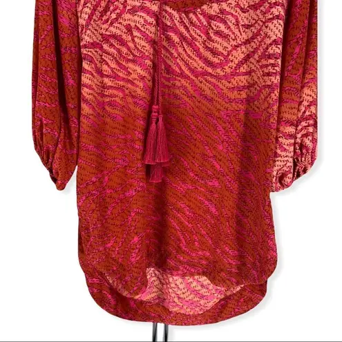 H&M  Tunic Conscious Collection Orange Pink Zebra Print Coverup Dress NWT