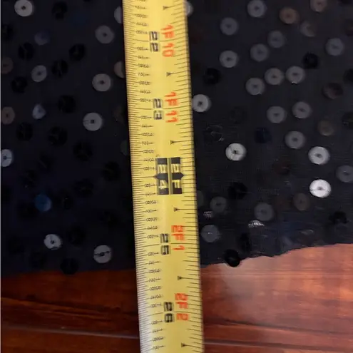 Vintage Y2K 2000s edgy cocktail boho disco sequin midi black skirt size 25