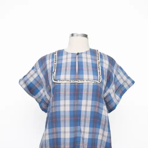 Sea New York Plaid Flannel Dress Size 4 Blue