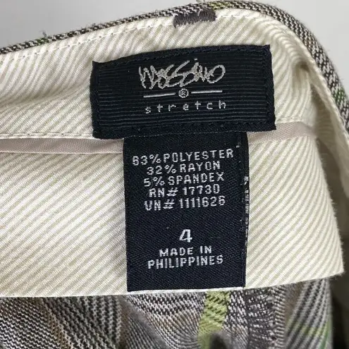 Vintage y2k Mossimo Grey & Green Plaid Low Rise Flare Leg Trouser Pants Size 4 Gray