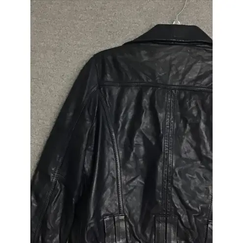 Pelle Studio Adult‎ Jacket Medium 100% Leather Black Y2K Bomber