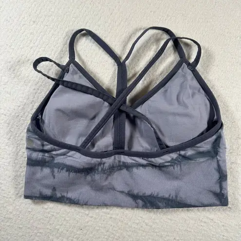 Zella  Body Womens Medium Gray Tie-Dye Racerback Adjustable Seamless Sports Bra