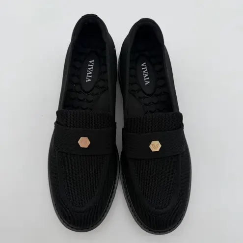 Vivaia Francesca Platform Chunky Heel Penny Minimalist Preppy Black Loafers 7.5