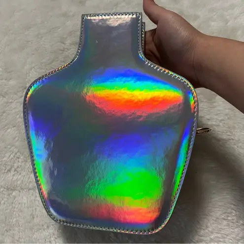 Boutique tequilla holographic crossbody bag silver