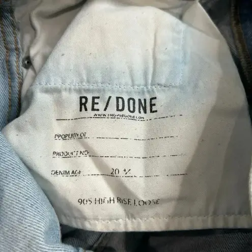 RE/DONE  Originals 90s High Rise Loose Jeans Light Wash Blue Distressed Size 27