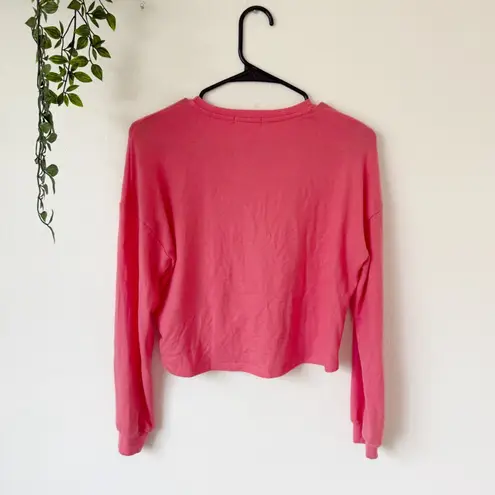 Beyond Yoga Twist It Fate Pink Crush Crewneck Long Sleeve Crop Top Sz S