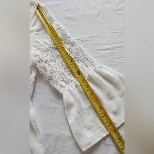 Spenses Women's White Bell 3/4 Sleeve Top Size Large Blouse