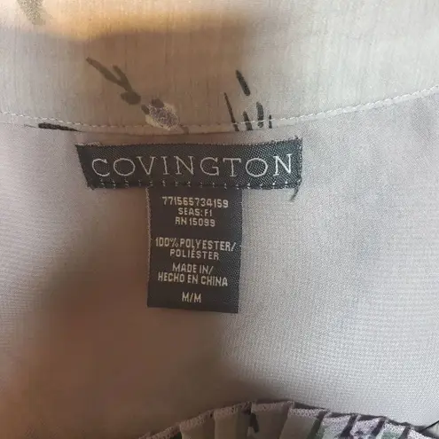 Covington Gray & Purple Floral Tank Top (M)