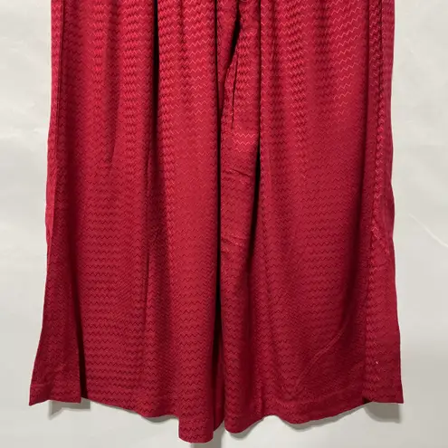 Band Of The Free New Smocked Waist Wide Leg Cropped Pants Red Chevron Size Small