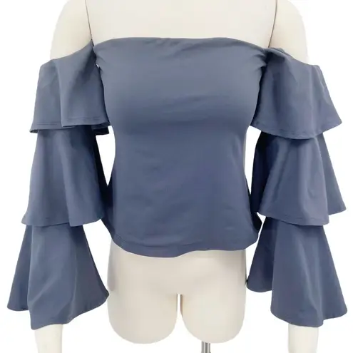 Susana Monaco Off The Shoulder Ruffle Sleeve Top New With Tags