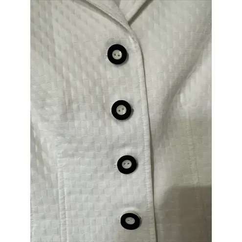 Maggy London White Blazer Jacket 3/4 Sleeves Cotton blend Size 6