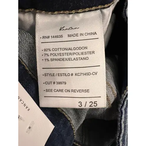KanCan Curvy High Rise Ankle Skinny Button Fly Jeans Women’s 3/25 Whiskered NWT Blue