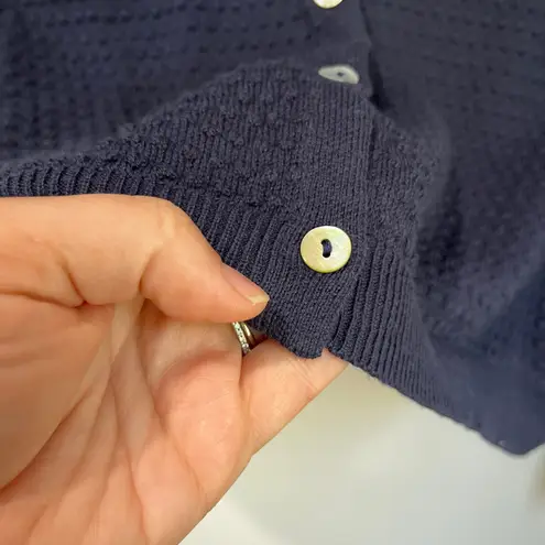 Draper James Cardigan Button Down Knit Navy Classic Preppy Sweater M - Image 4