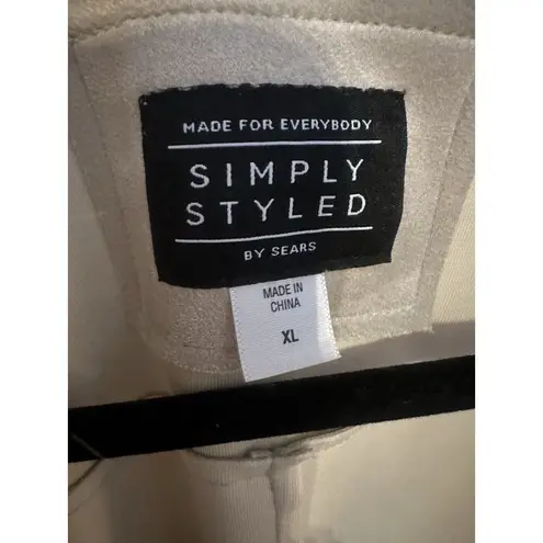 simply styled Faux Suede Coat & Fur Collar (removable) Women’s XL NEW by Sears